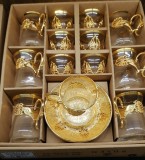 134 Irem Golden color tea set 18 PCS